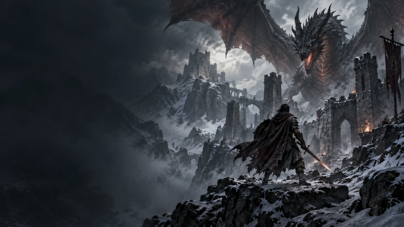 Atmospheric AI editorial artwork for Dragon’s Dogma 2: Dark Arisen