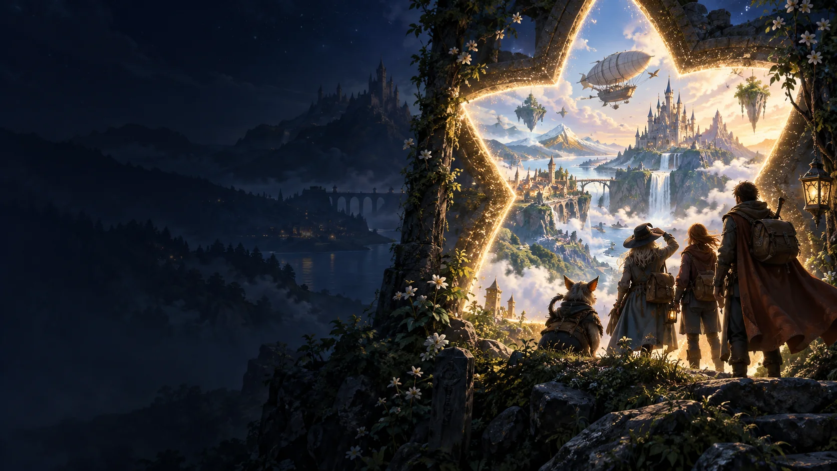 Atmospheric AI editorial artwork for KINGDOM HEARTS Collection [I–III]